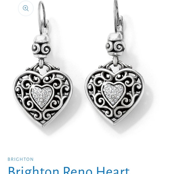 Brighton Jewelry - Brighton Reno Heart Leverback Dangle Earrings with Filigree Design w/giftbag